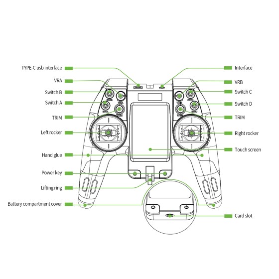 Flysky EL18 2.4G AFHDS3 EdgeTX Radio 3.5inch Touch Color Screen Hall Gimabl TMR RC Airplane UAV